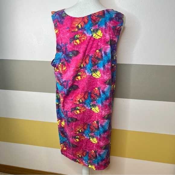 INGEAR Resort Vintage 90s Pink Tropical Floral Hawaiian Vacation Dress Size 1X - Picture 6 of 12
